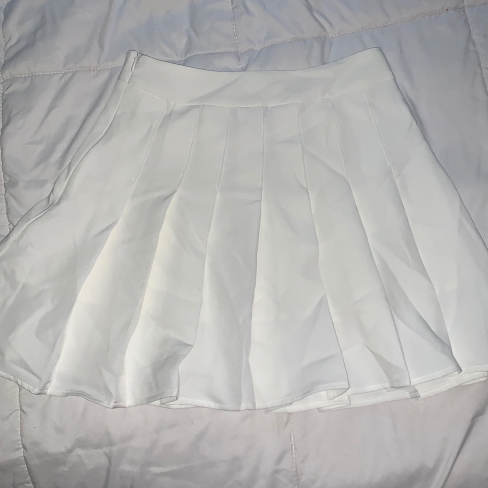 Zipper side solid skater skirt!!